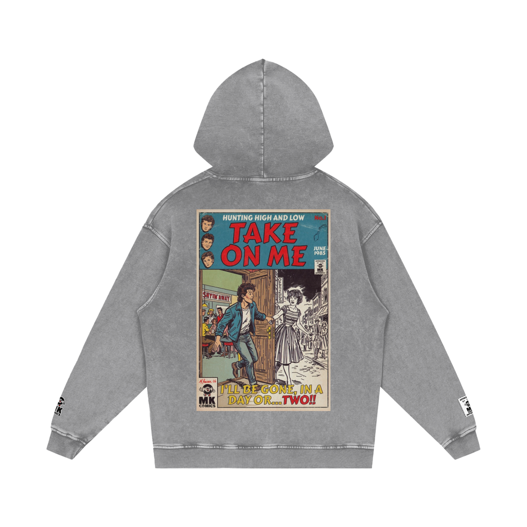 Take On Me - Snow Washed Loose Cotton Hoodie