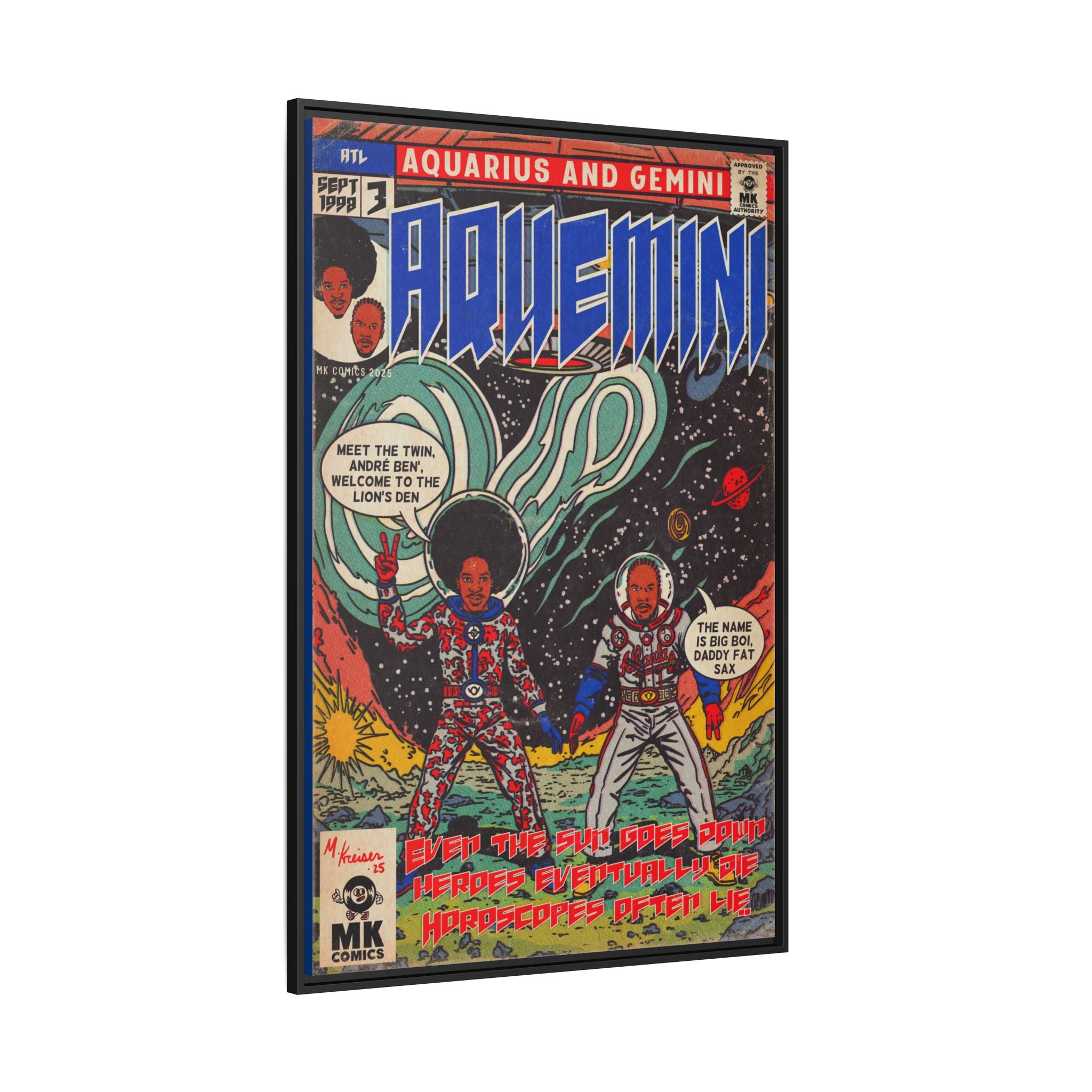 Aquemini - Comic Book Art - Matte Canvas, Framed (Multi-color)