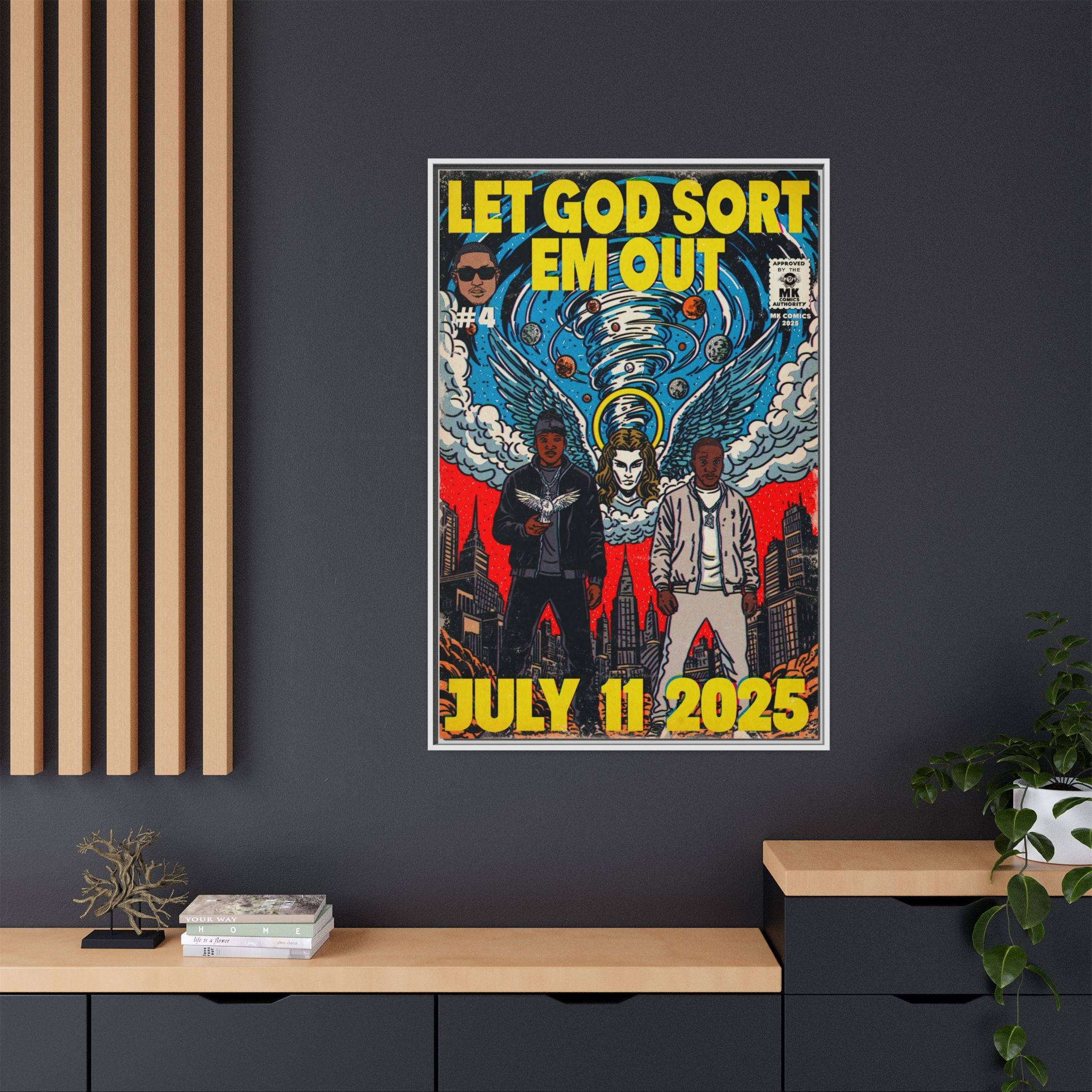 Let God Sort Em Out - Matte Canvas, Framed (Multi-color)