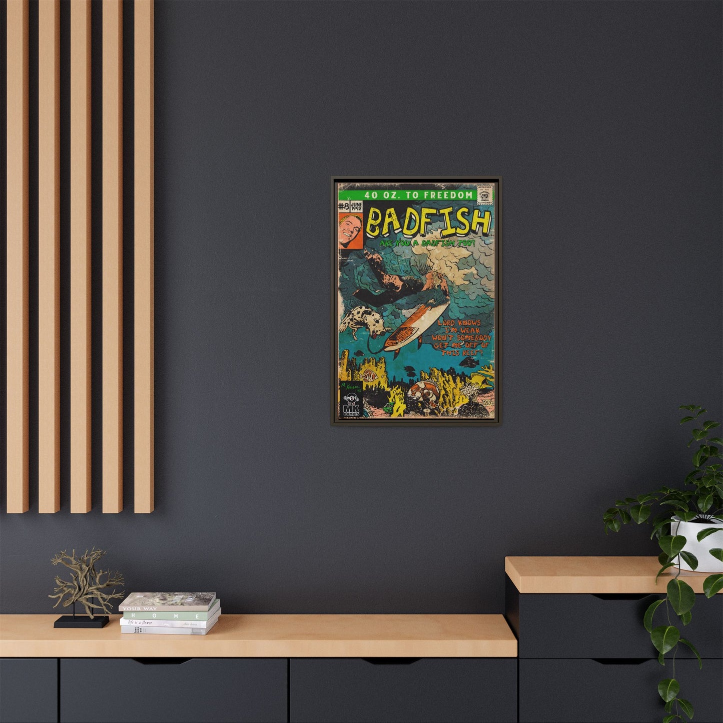 Badfish - Matte Canvas, Framed (Multi-color)