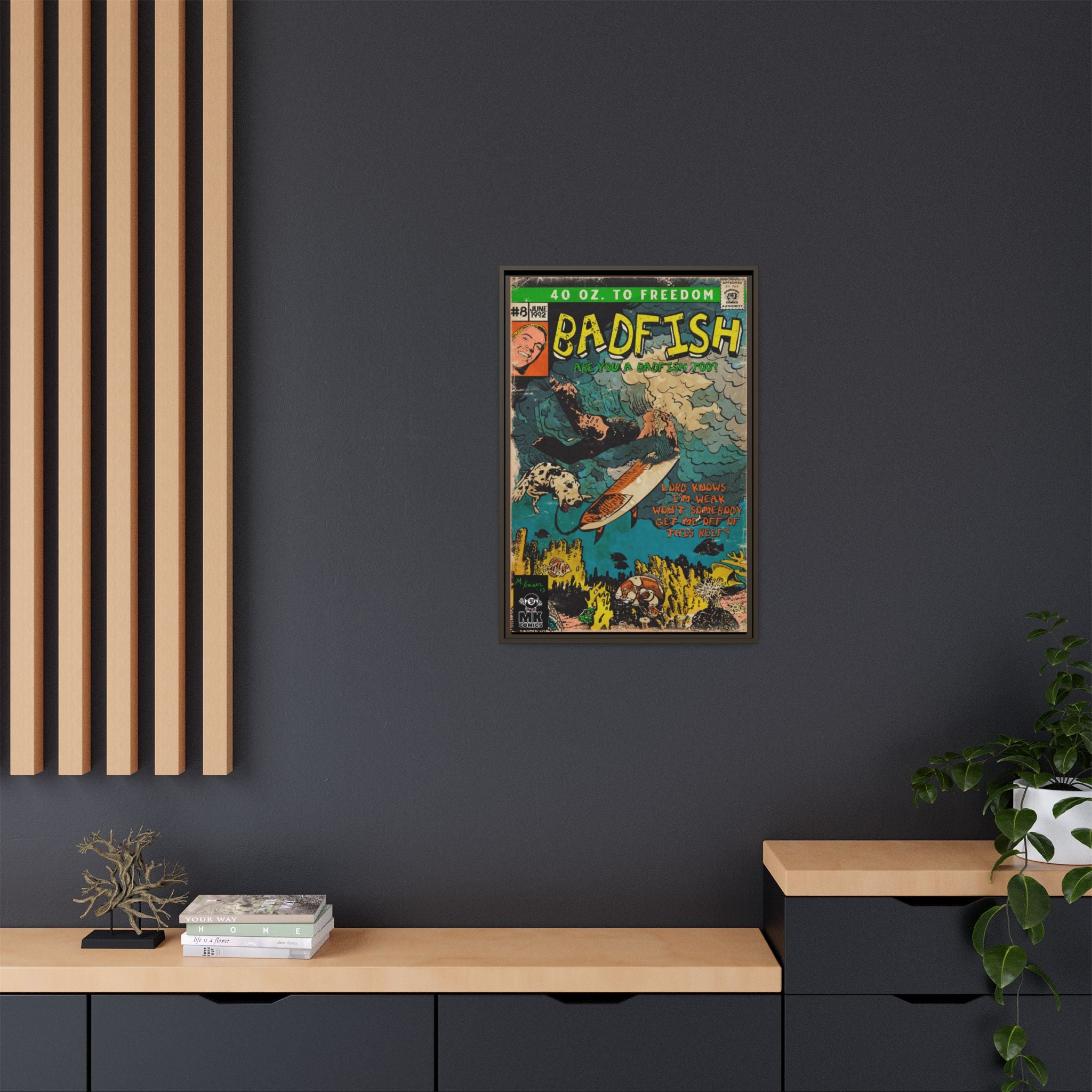 Badfish - Matte Canvas, Framed (Multi-color)
