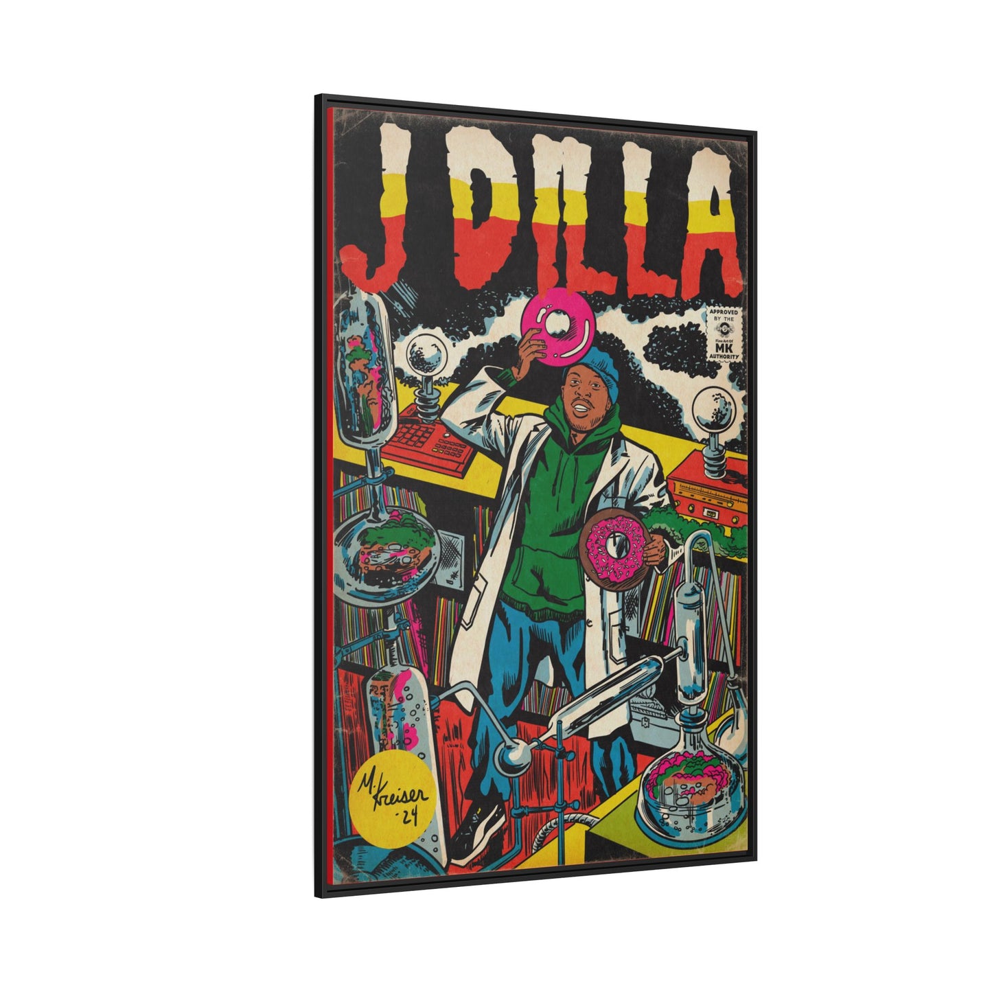 J Dilla - Comic Book Art - Gallery Canvas Wraps, Vertical Frame