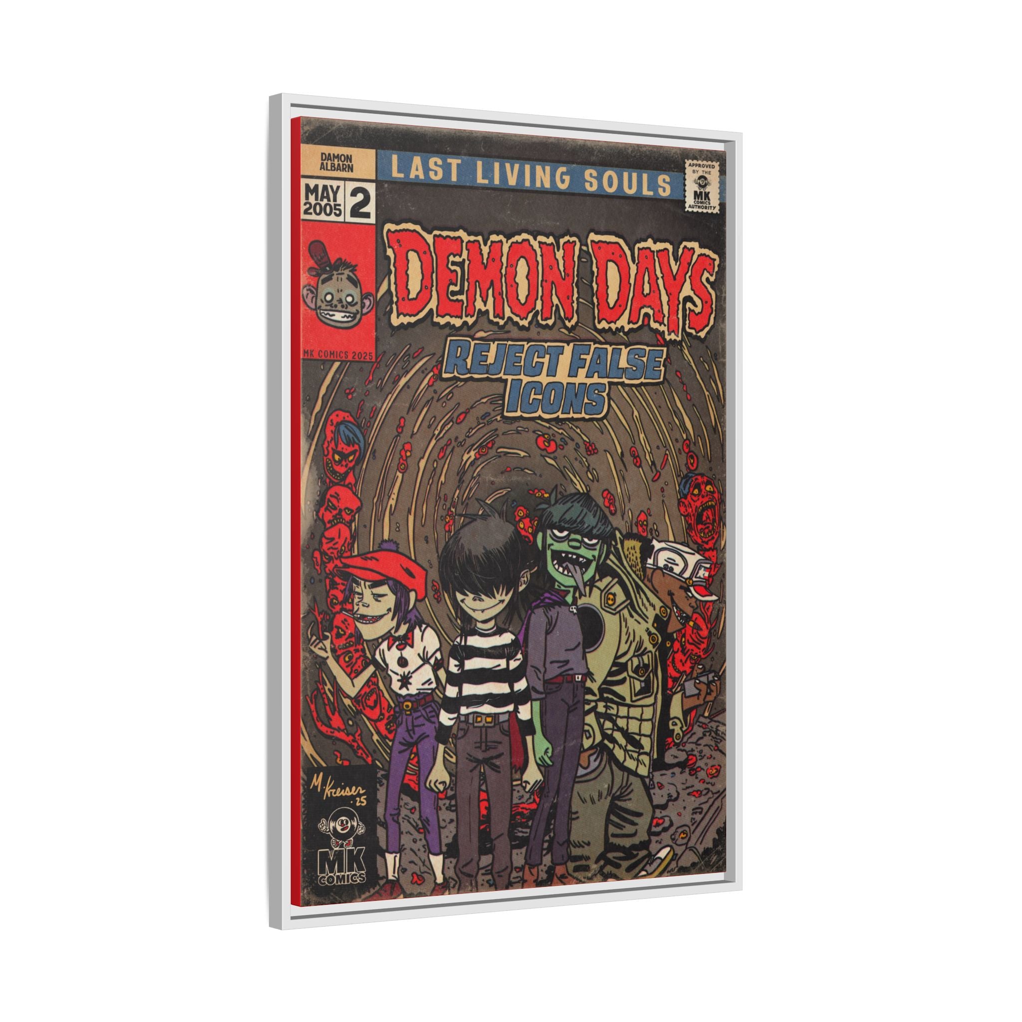 Demon Days - Matte Canvas, Framed (Multi-color)