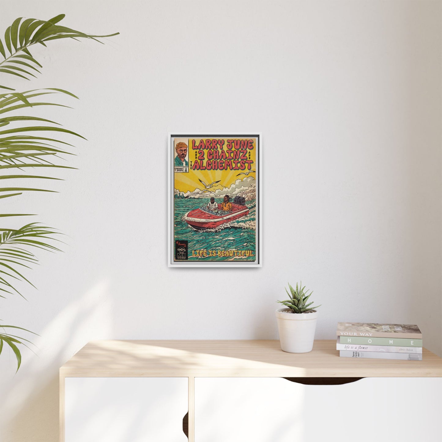 Life is Beautiful - Matte Canvas, Framed (Multi-color)