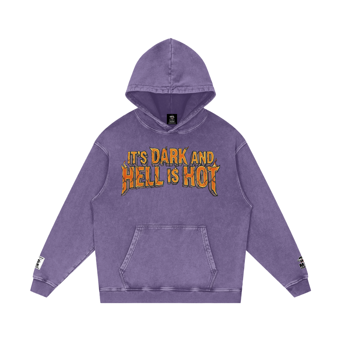 It's Dark & Hell is Hot - Snow Washed Loose Cotton Hoodie