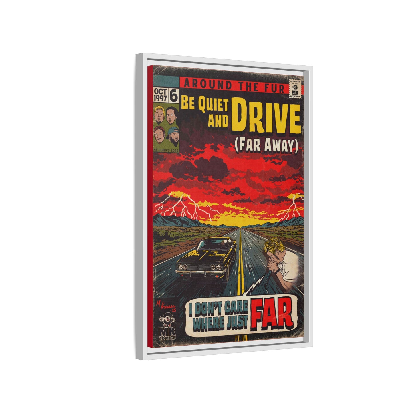 Be Quiet and Drive - Matte Canvas, Framed (Multi-color)