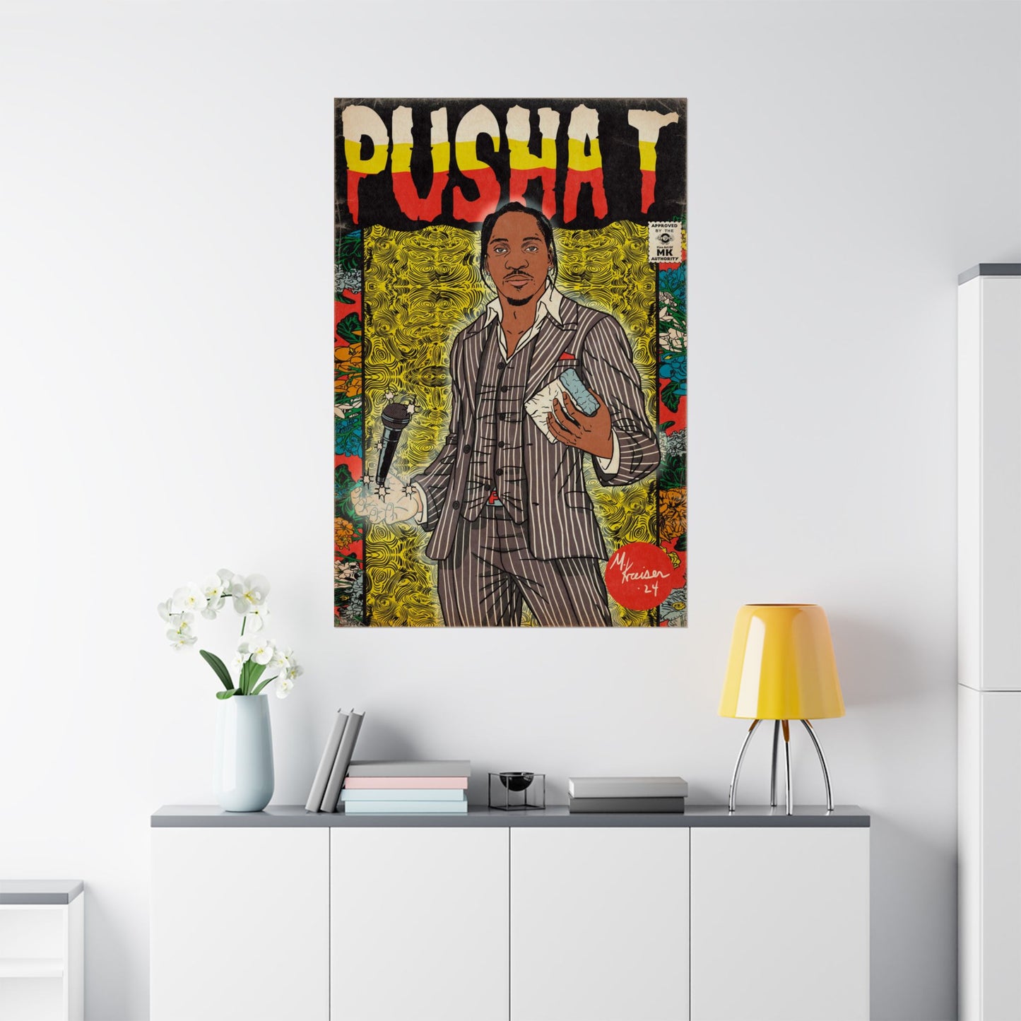 Pusha T - Comic Book Art - Matte Vertical Poster