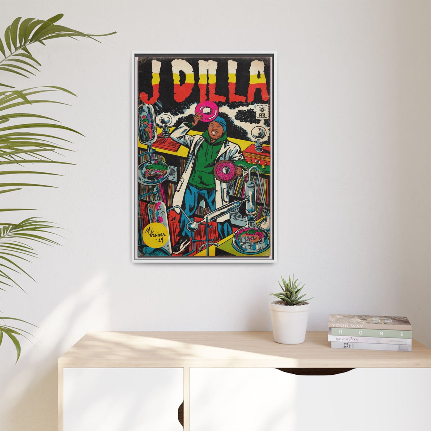 J Dilla - Comic Book Art - Gallery Canvas Wraps, Vertical Frame