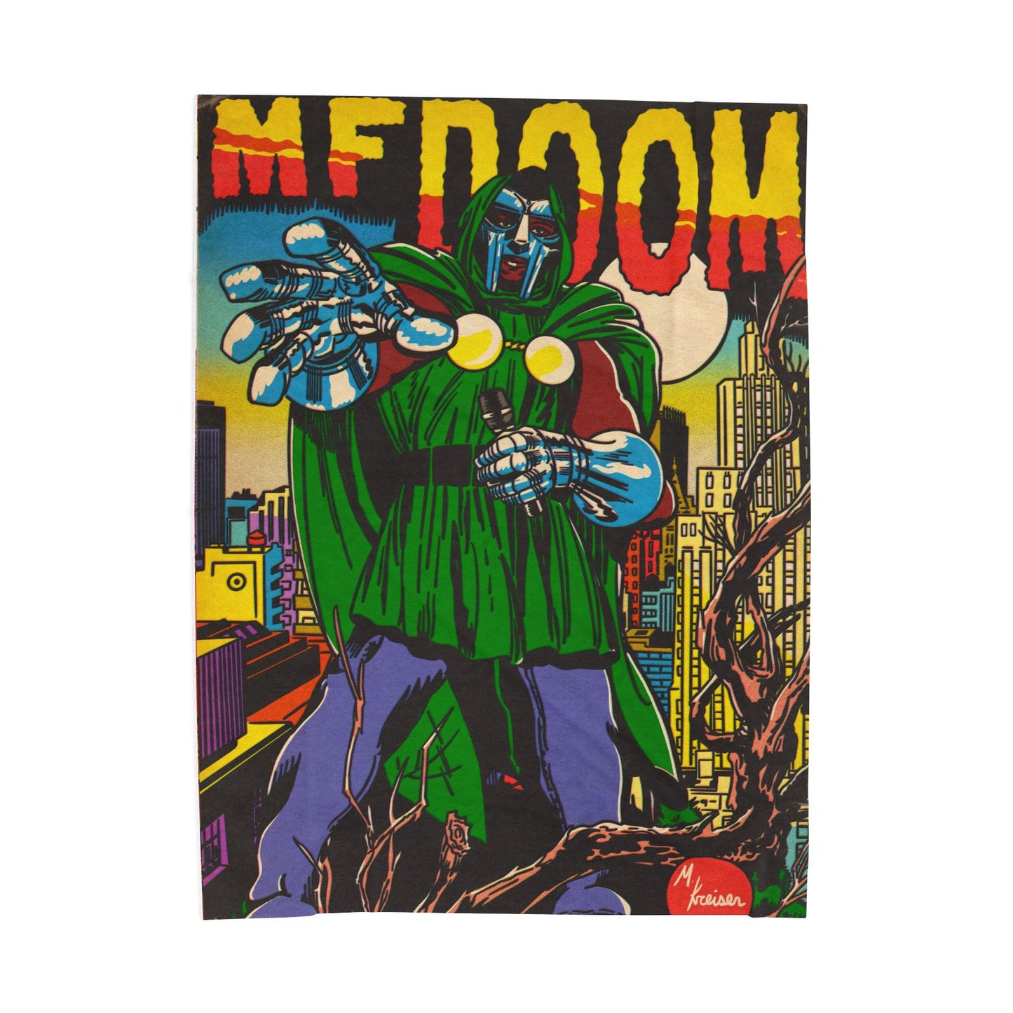 DOOM Comic Book Art - MK Comics Velveteen Plush Blanket
