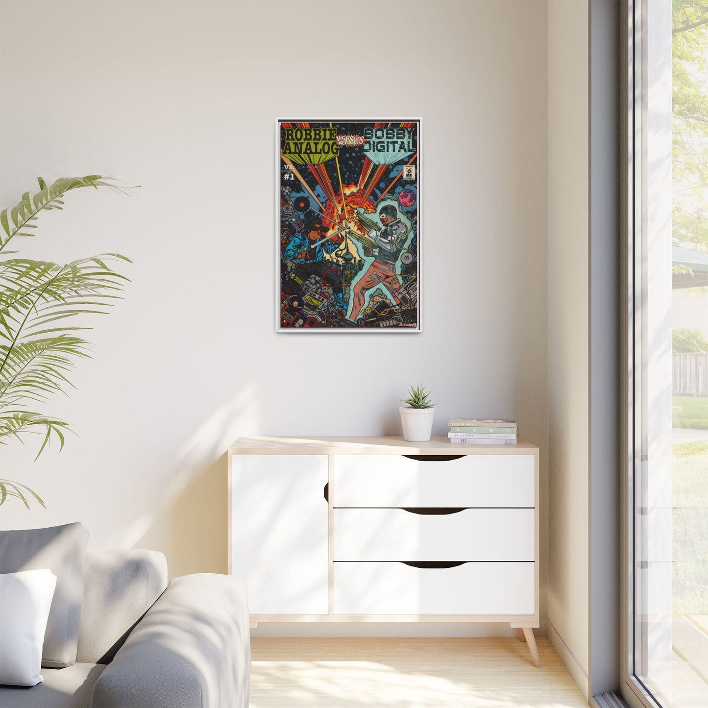 Analog vs. Digital - Matte Canvas, Framed (Multi-color)