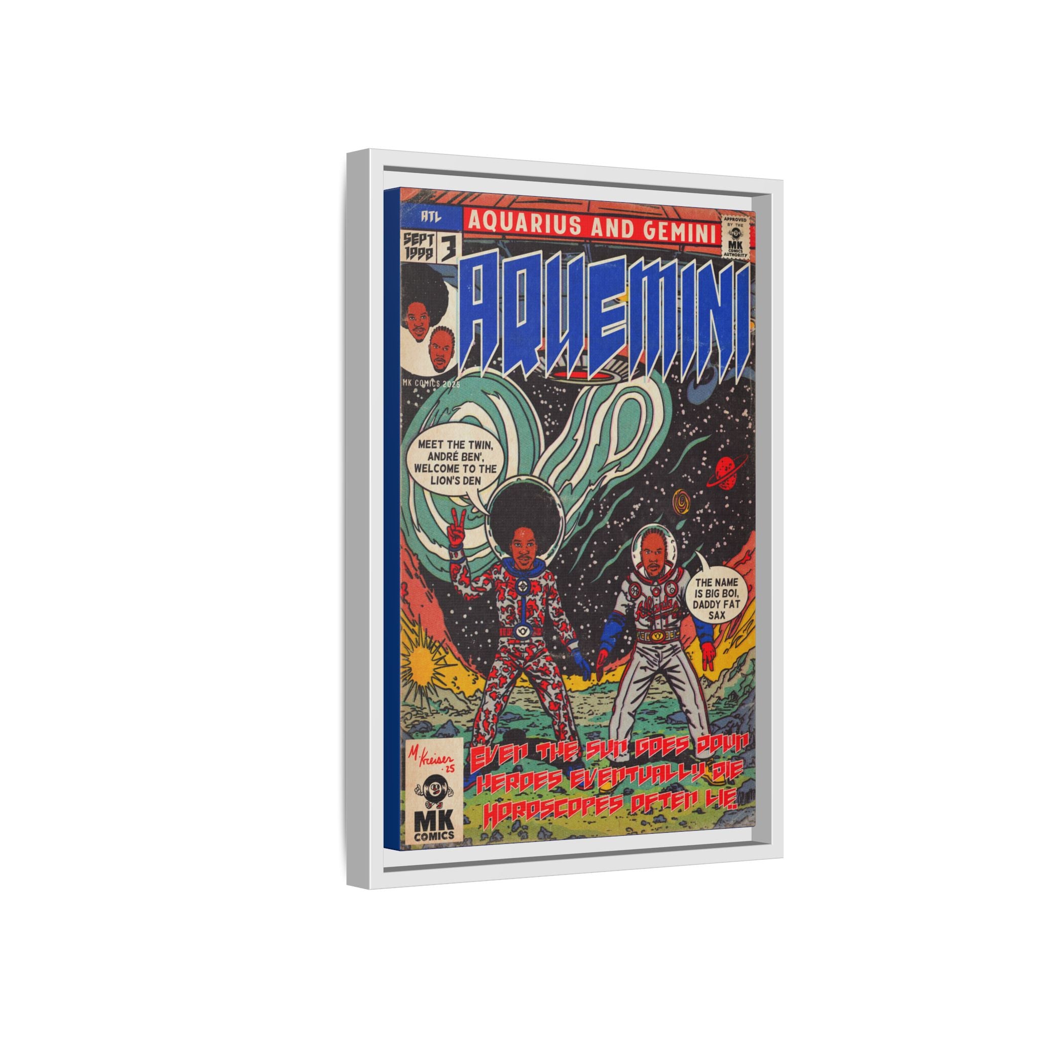 Aquemini - Comic Book Art - Matte Canvas, Framed (Multi-color)