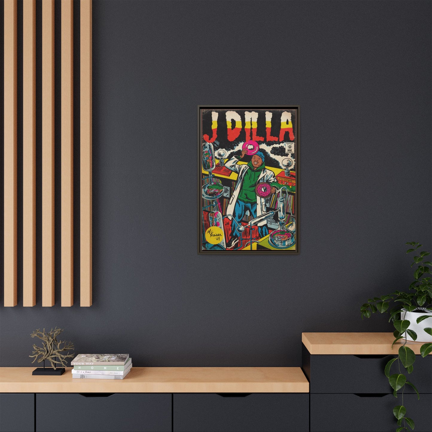 J Dilla - Comic Book Art - Gallery Canvas Wraps, Vertical Frame