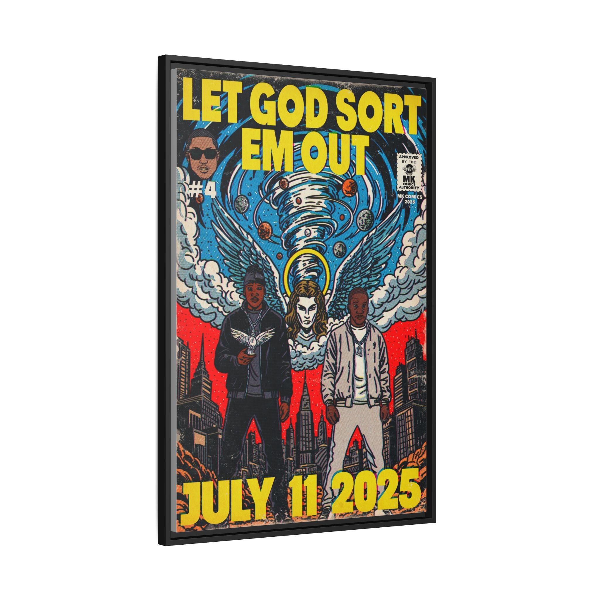 Let God Sort Em Out - Matte Canvas, Framed (Multi-color)