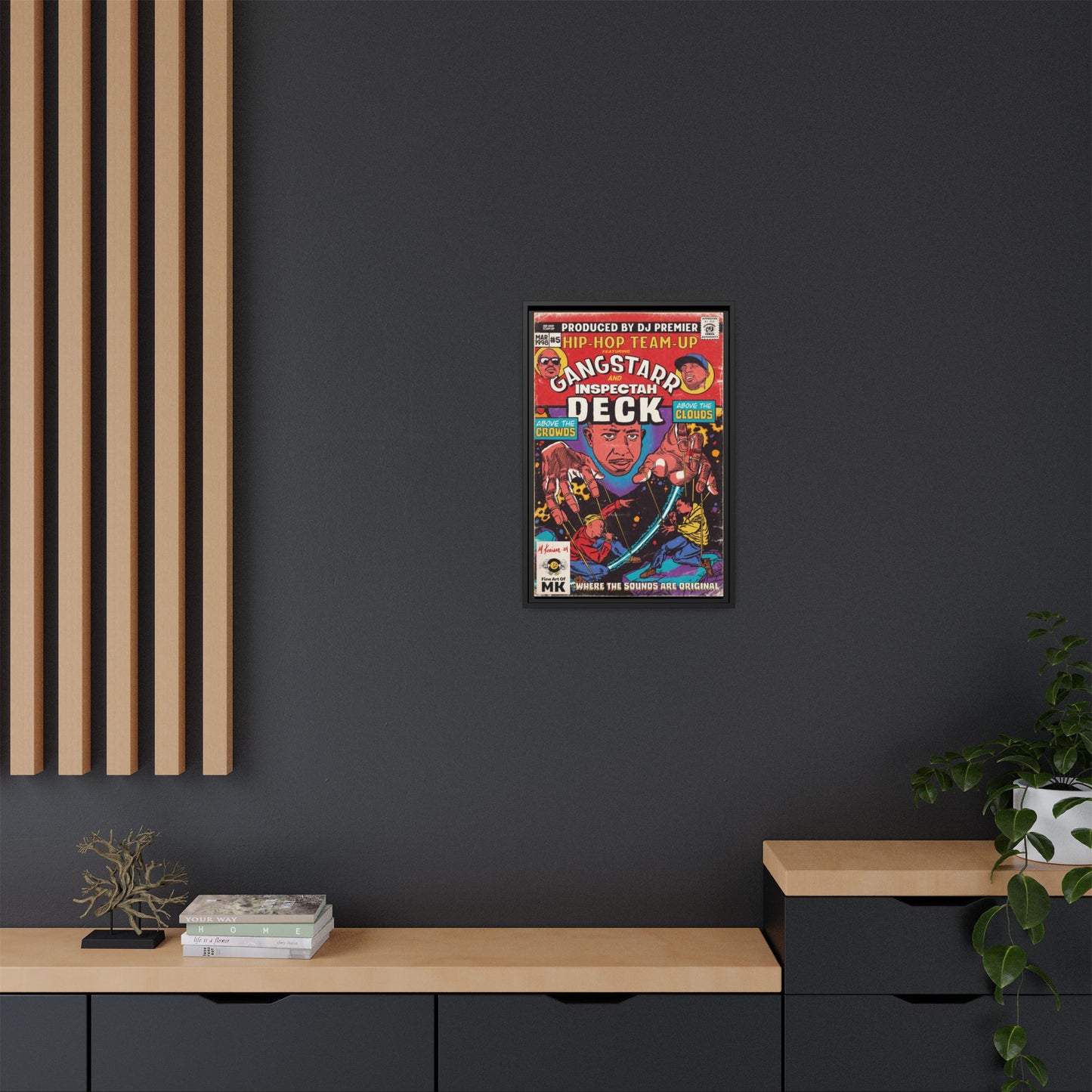Gang Starr & Inspectah Deck - Above The Clouds - Gallery Canvas Wraps, Vertical Frame