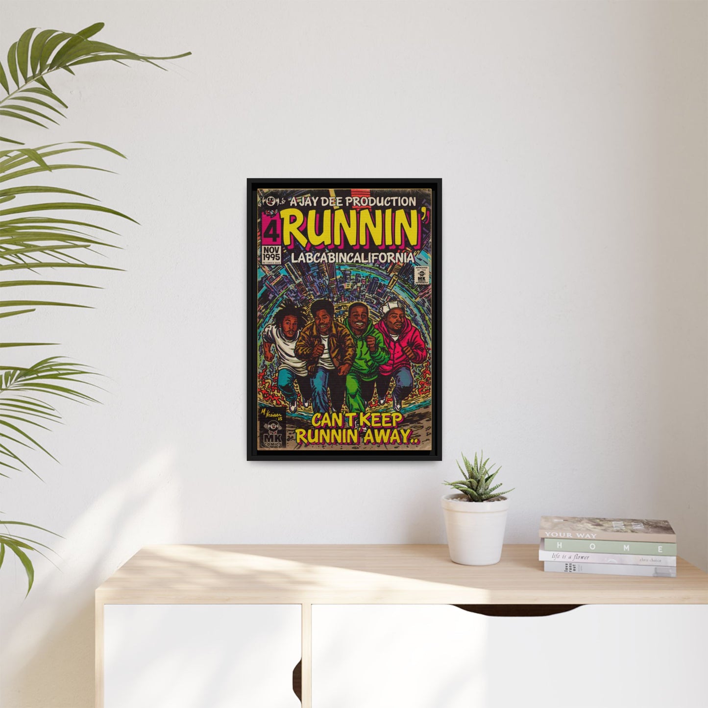 Runnin' - Matte Canvas, Framed (Multi-color)