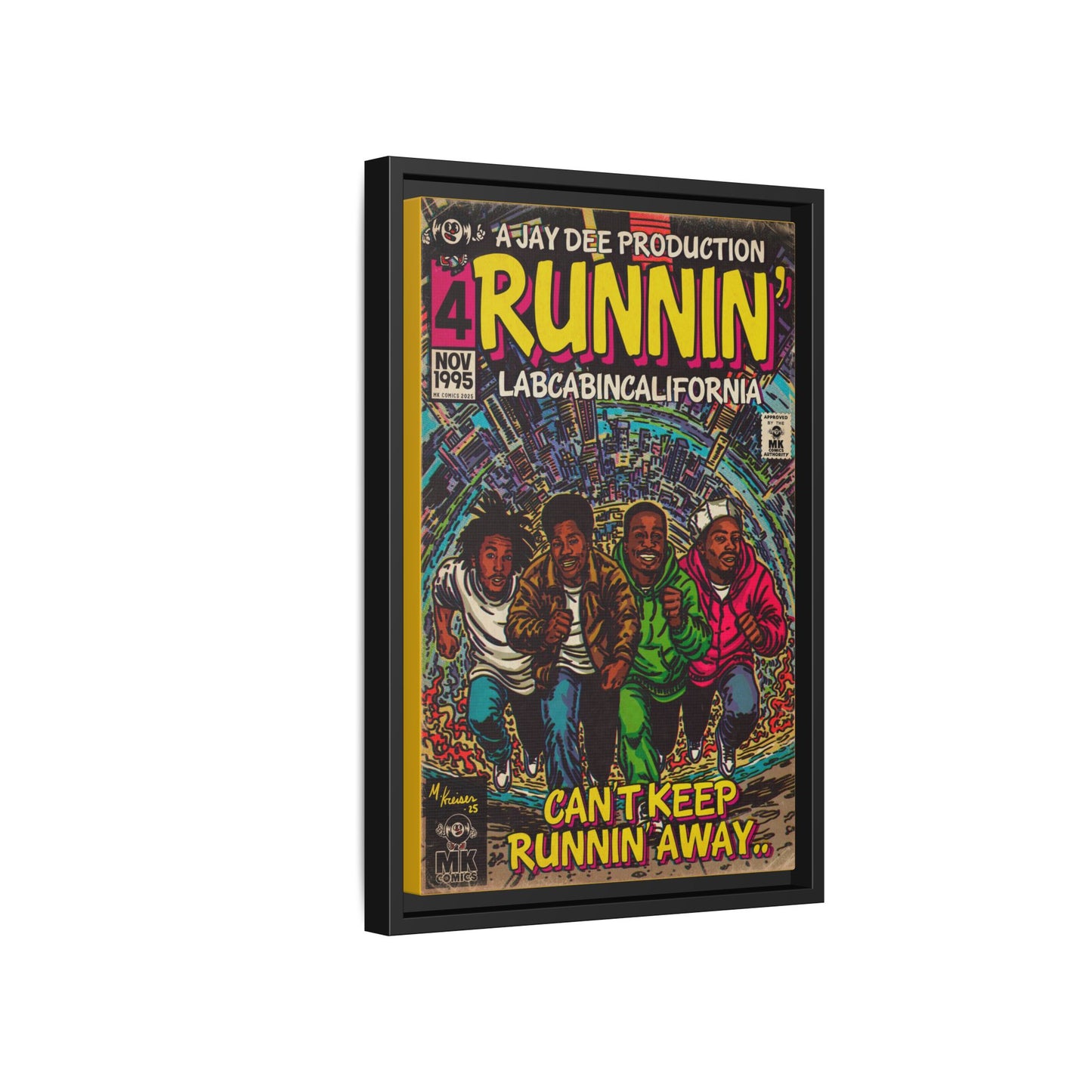 Runnin' - Matte Canvas, Framed (Multi-color)