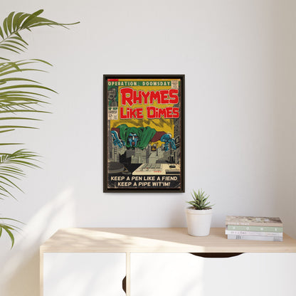 MF DOOM - Rhymes Like Dimes - Gallery Canvas Wraps, Vertical Frame