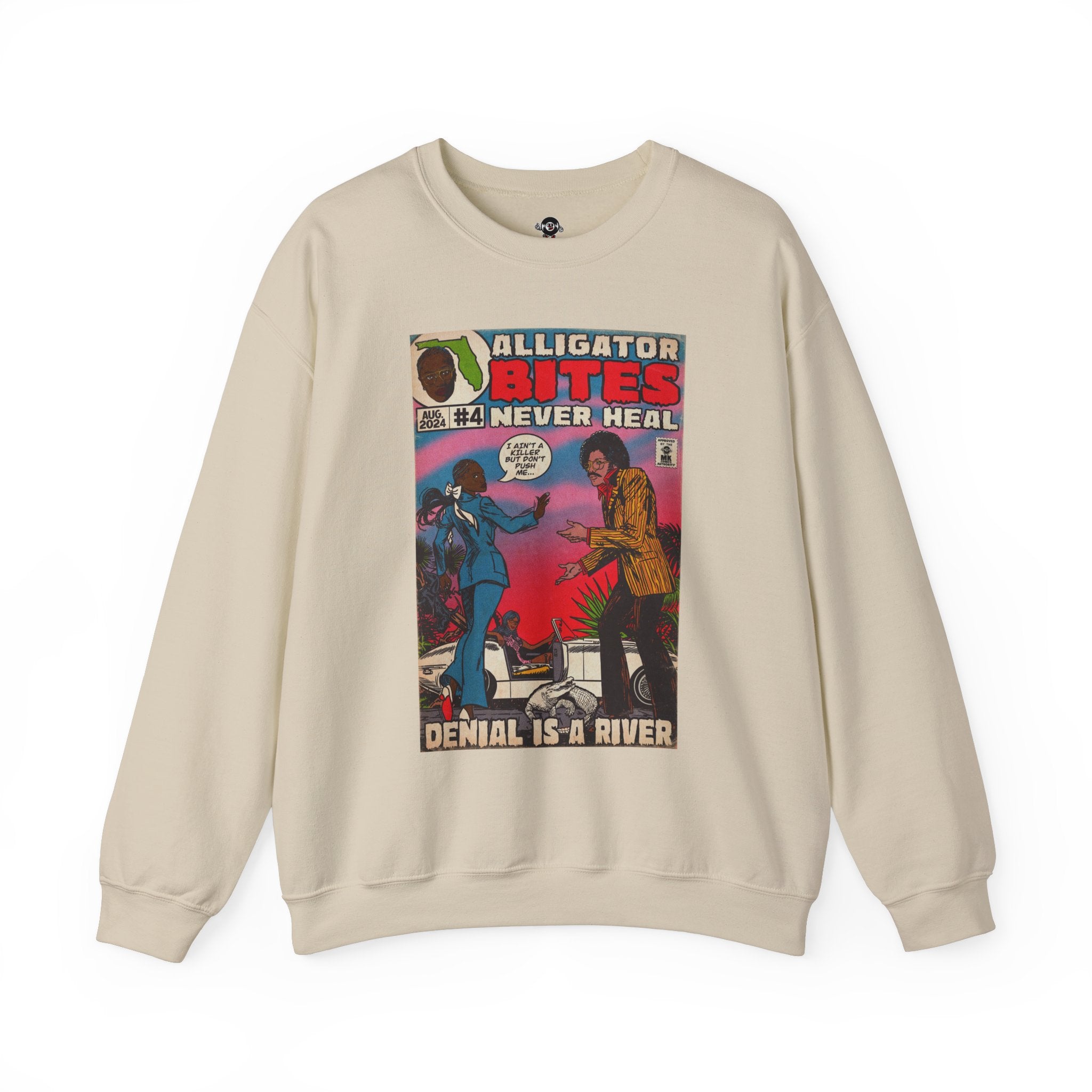 Denial is a River - Alligator Bites - Unisex Heavy Blend™ Crewneck Sweatshirt