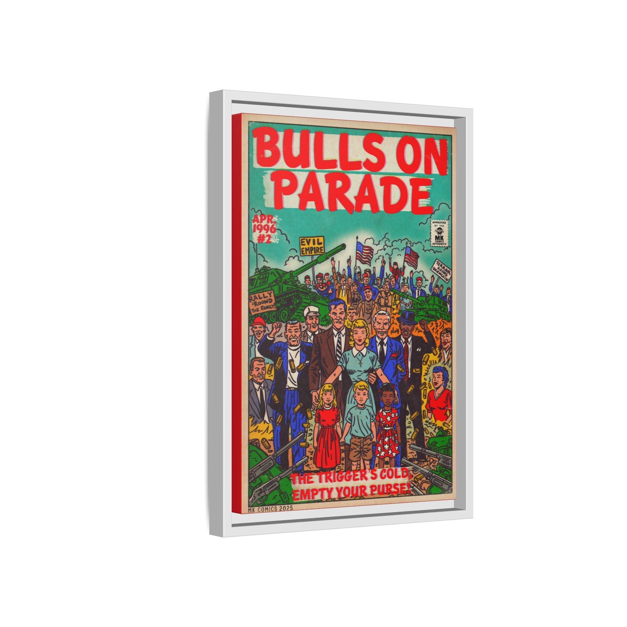 Bulls Parade -Matte Canvas, Framed (Multi-color)
