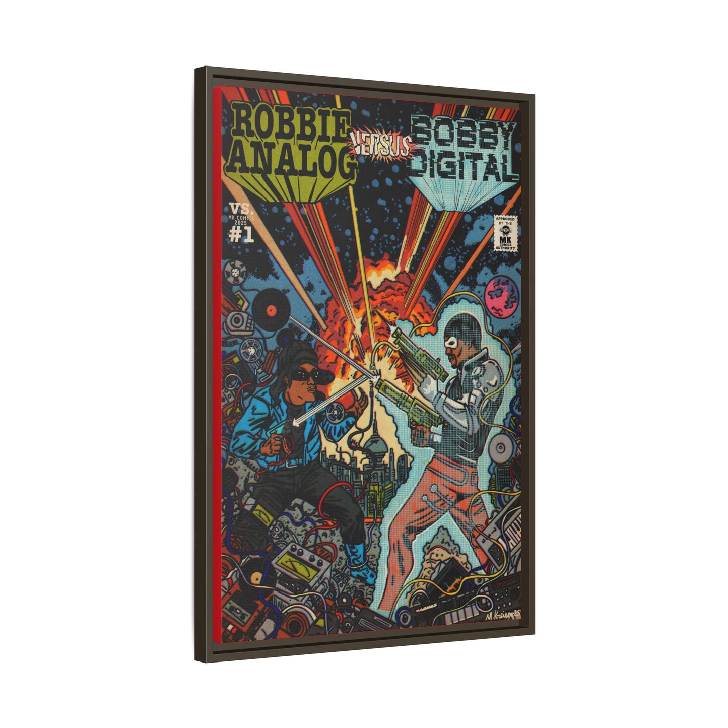 Analog vs. Digital - Matte Canvas, Framed (Multi-color)