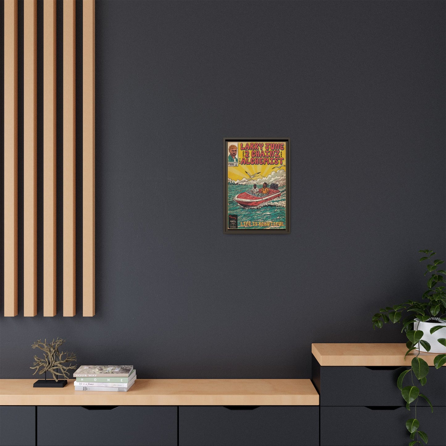 Life is Beautiful - Matte Canvas, Framed (Multi-color)