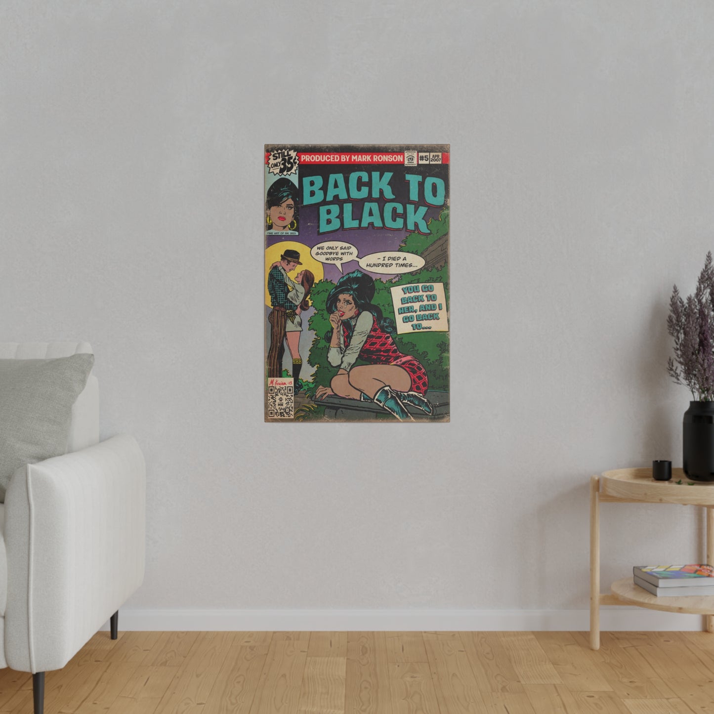 Amy Winehouse - Back to Black - Matte Canvas, Stretched, 0.75"