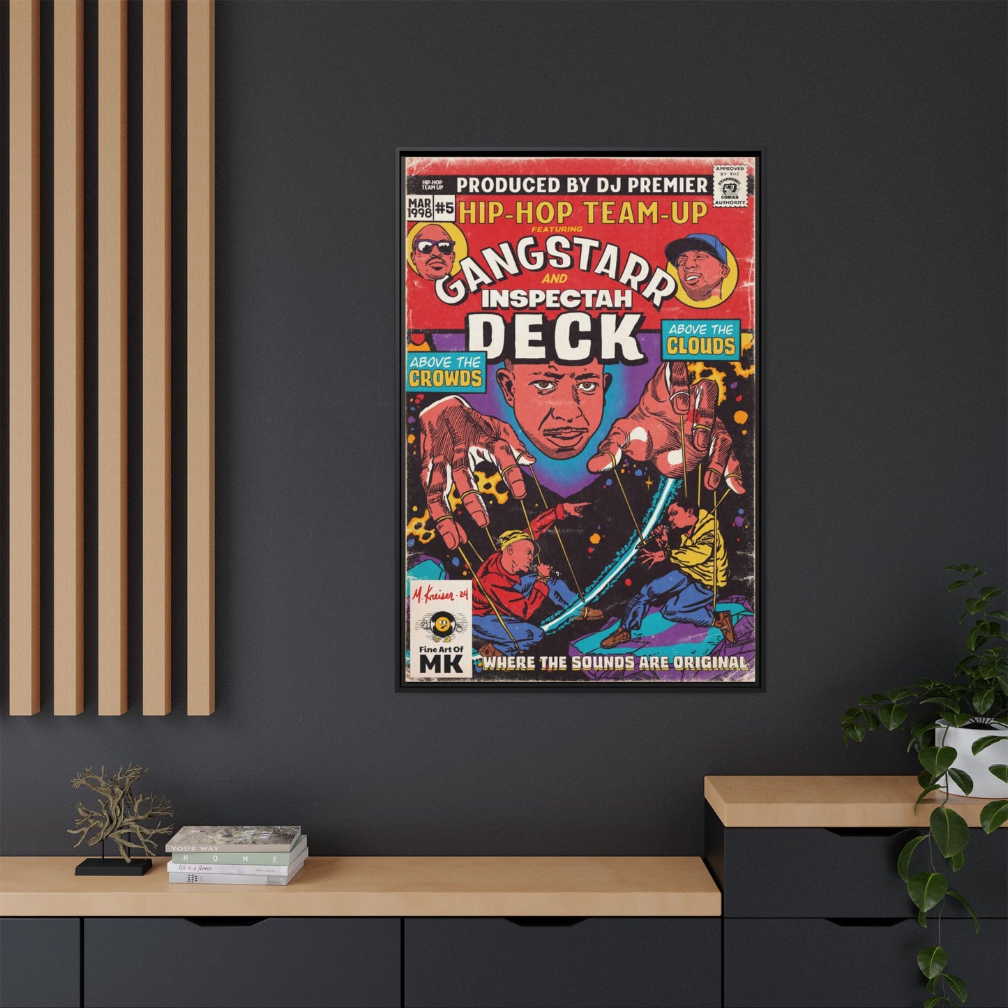 Gang Starr & Inspectah Deck - Above The Clouds - Gallery Canvas Wraps, Vertical Frame