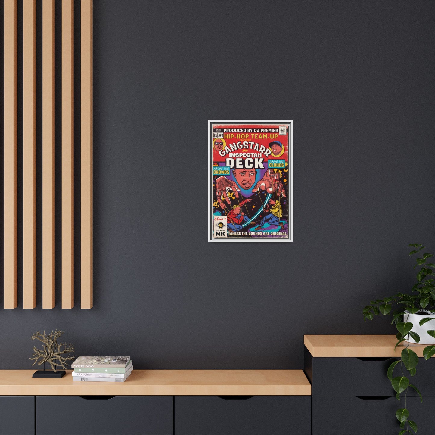Gang Starr & Inspectah Deck - Above The Clouds - Gallery Canvas Wraps, Vertical Frame