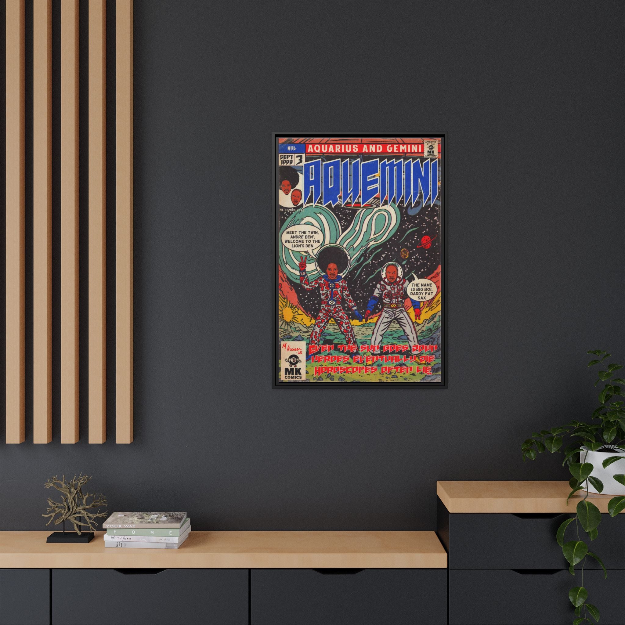Aquemini - Comic Book Art - Matte Canvas, Framed (Multi-color)