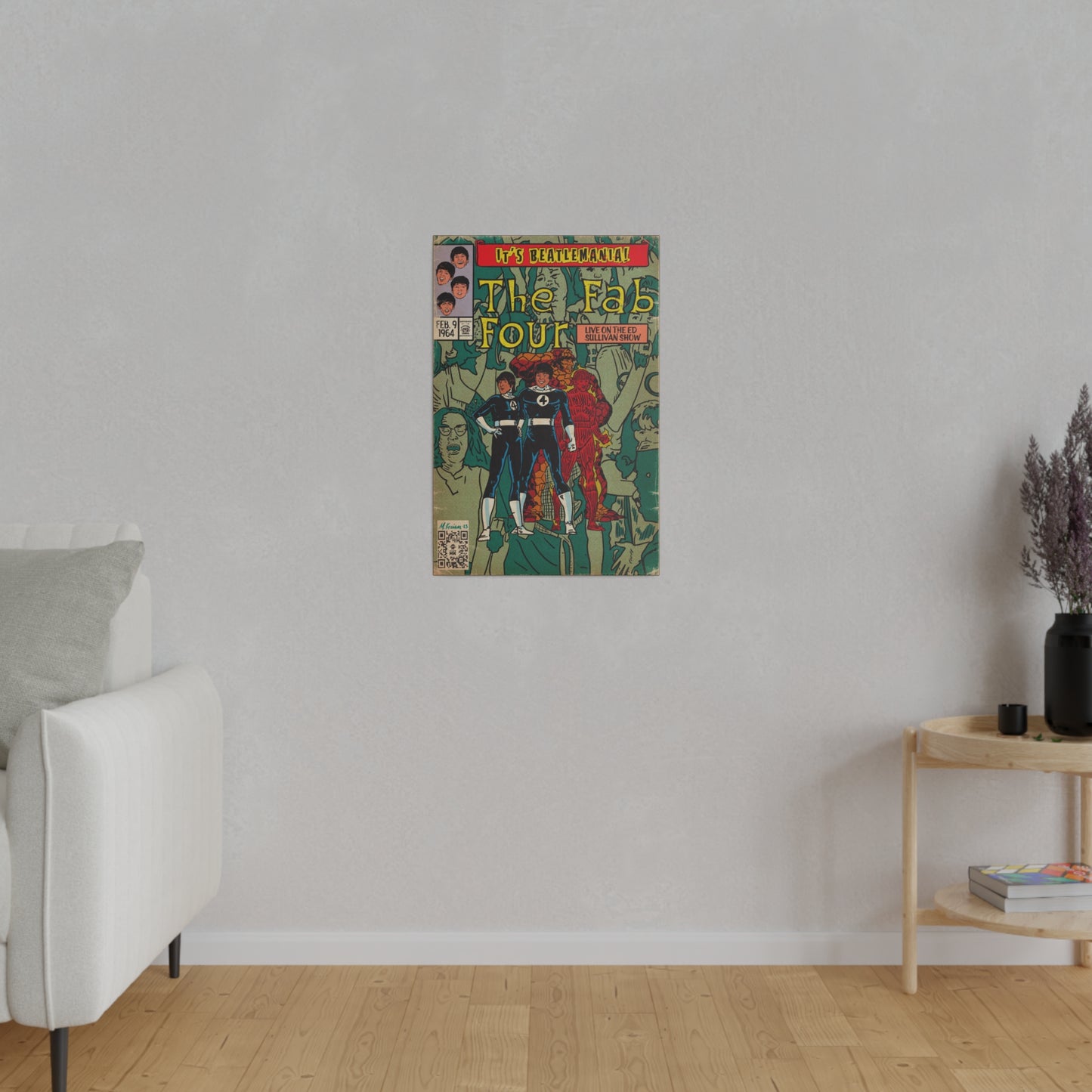 The Beatles - Beatlemania -  Matte Canvas, Stretched, 0.75"