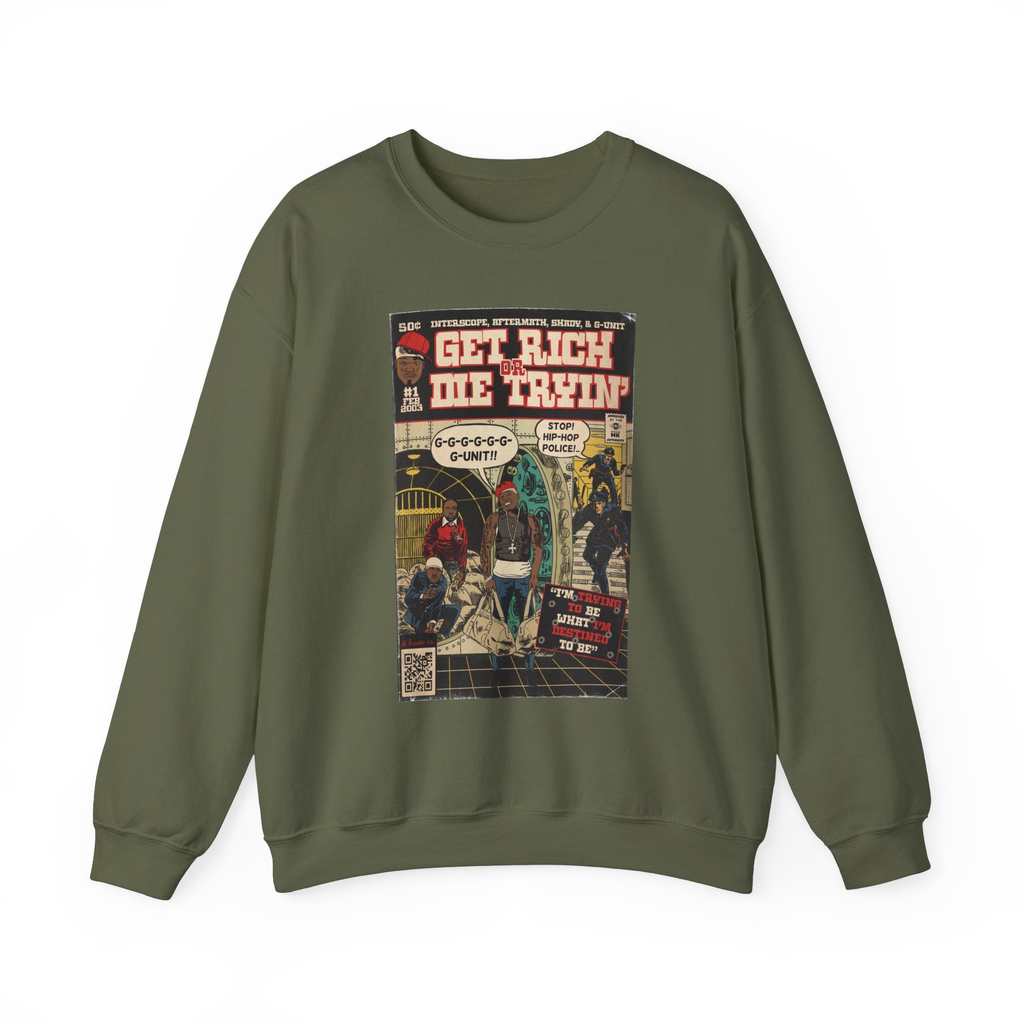 Get Rich Or Die Tryin - Comic Art - Unisex Heavy Blend™ Crewneck Sweatshirt