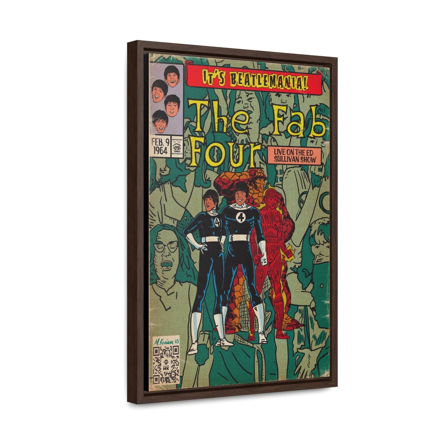 The Beatles - Beatlemania - Gallery Canvas Wraps, Vertical Frame
