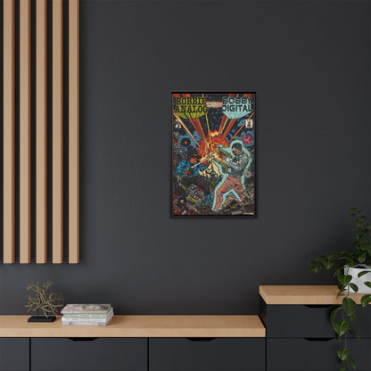 Analog vs. Digital - Matte Canvas, Framed (Multi-color)
