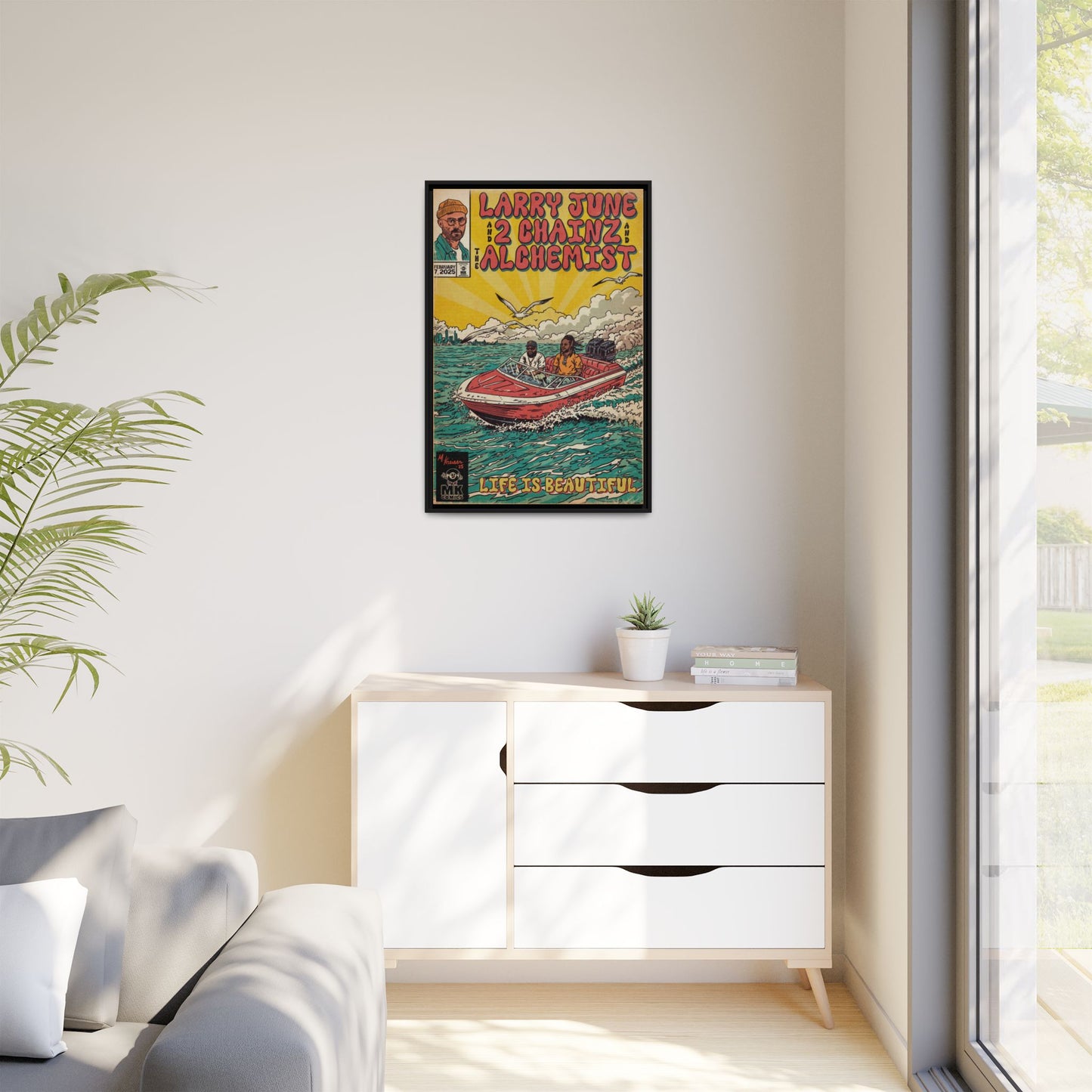Life is Beautiful - Matte Canvas, Framed (Multi-color)