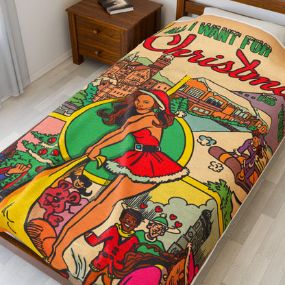 All I Want for Christmas... - Velveteen Plush Blanket