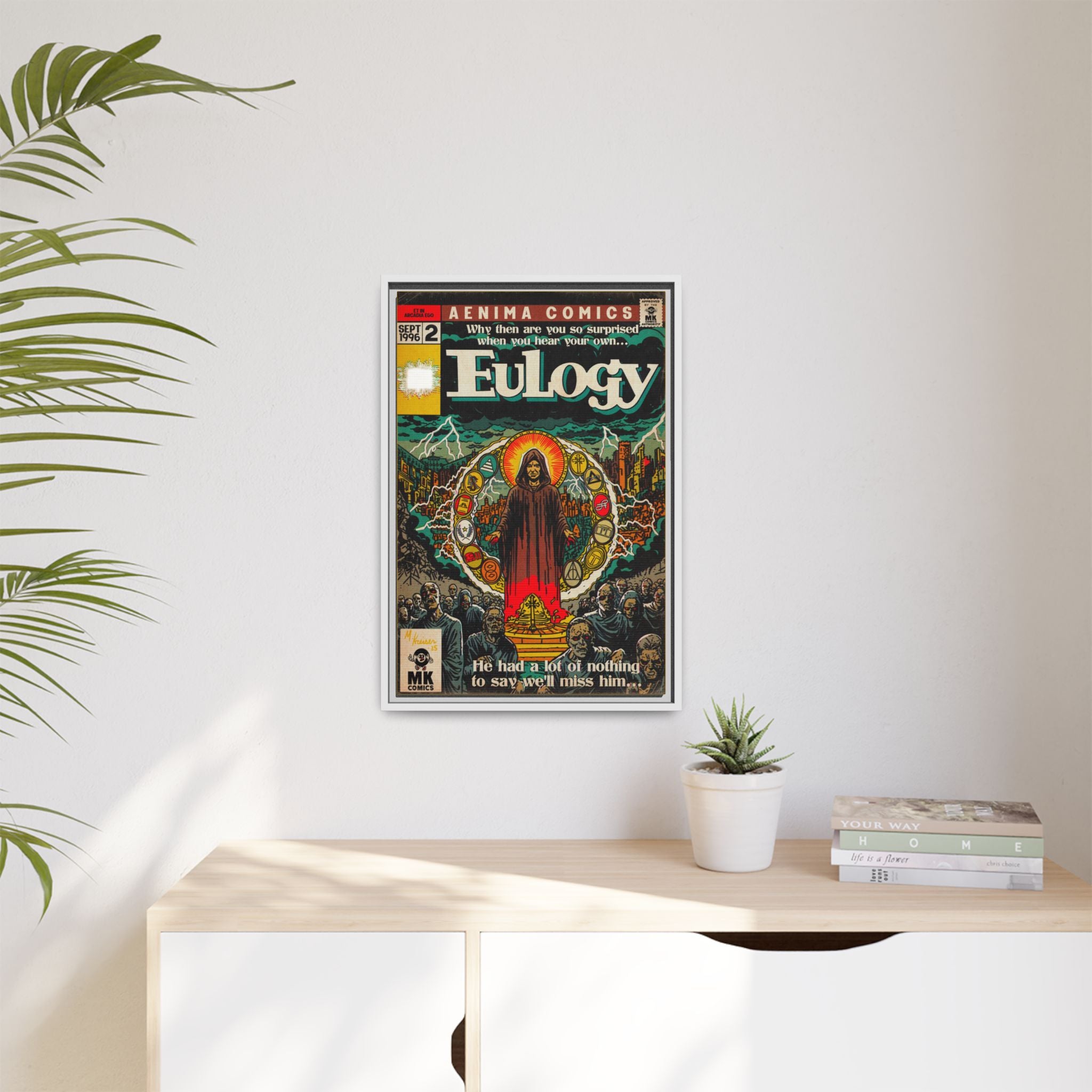 Eulogy - Matte Canvas, Framed (Multi-color)
