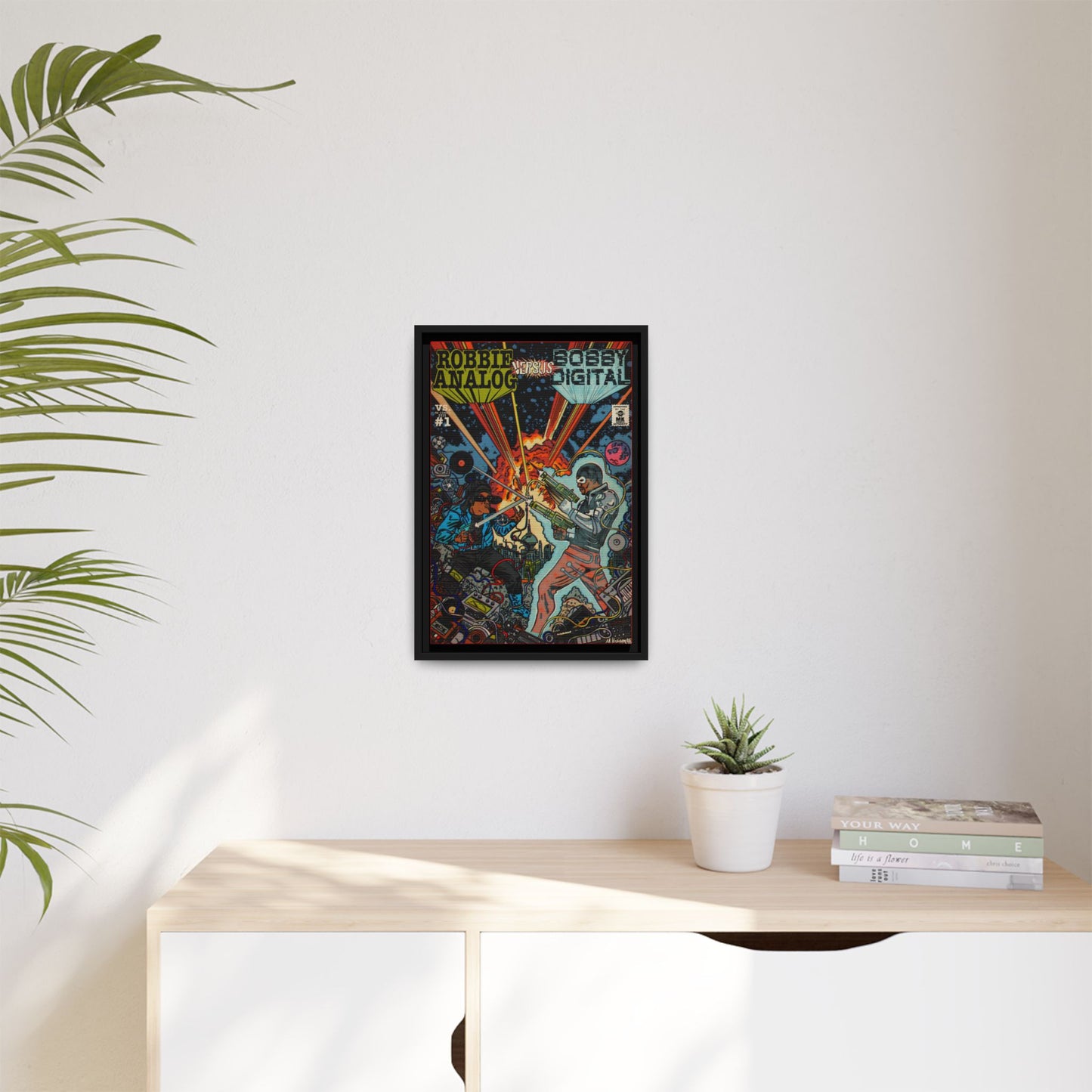 Analog vs. Digital - Matte Canvas, Framed (Multi-color)
