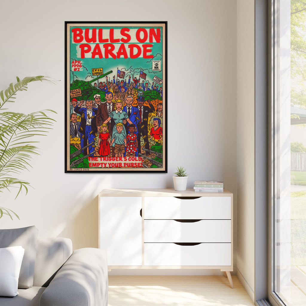 Bulls Parade -Matte Canvas, Framed (Multi-color)