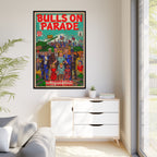 Bulls Parade -Matte Canvas, Framed (Multi-color)