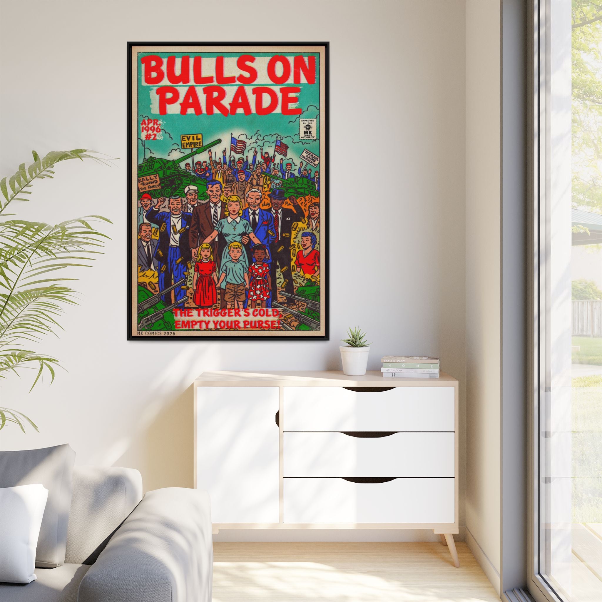 Bulls Parade -Matte Canvas, Framed (Multi-color)