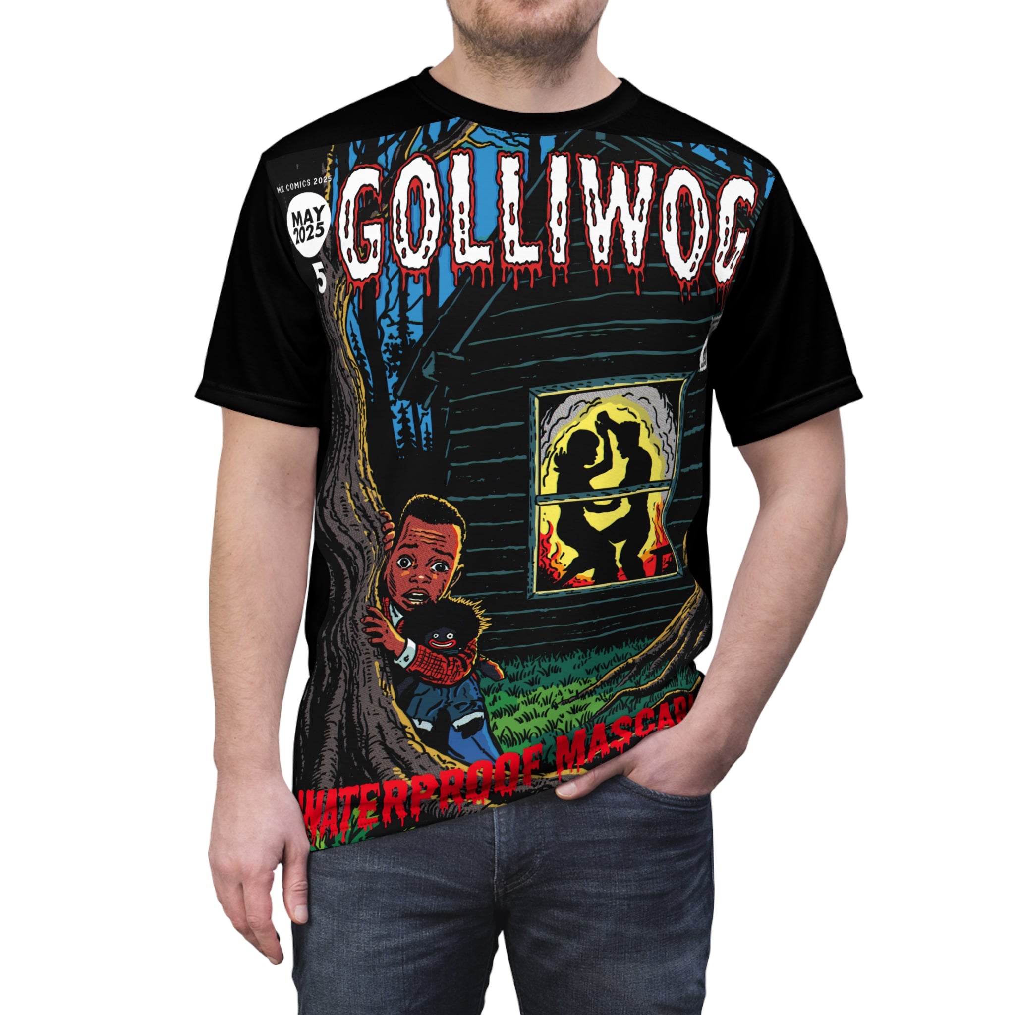 Waterproof Mascara - Golliwog - Unisex Cut & Sew Tee (AOP)