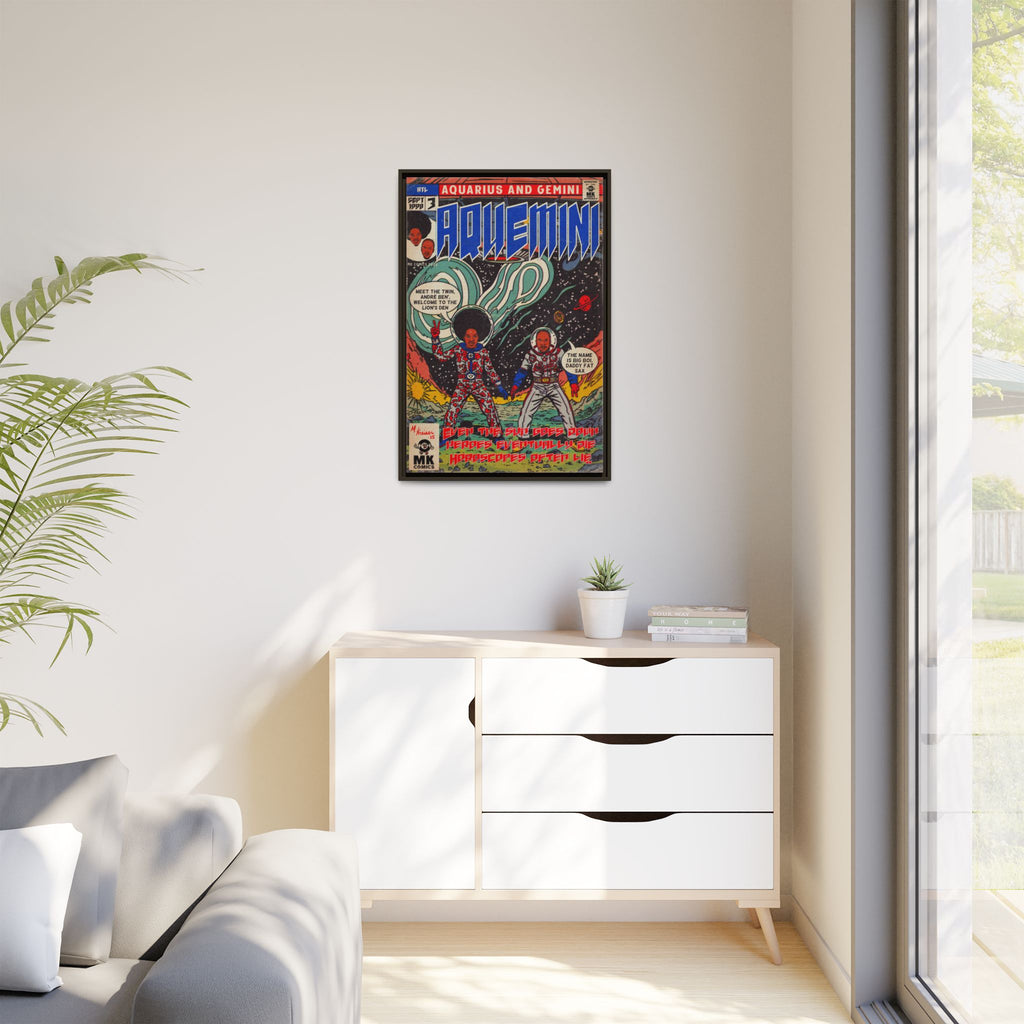 Aquemini - Comic Book Art - Matte Canvas, Framed (Multi-color)