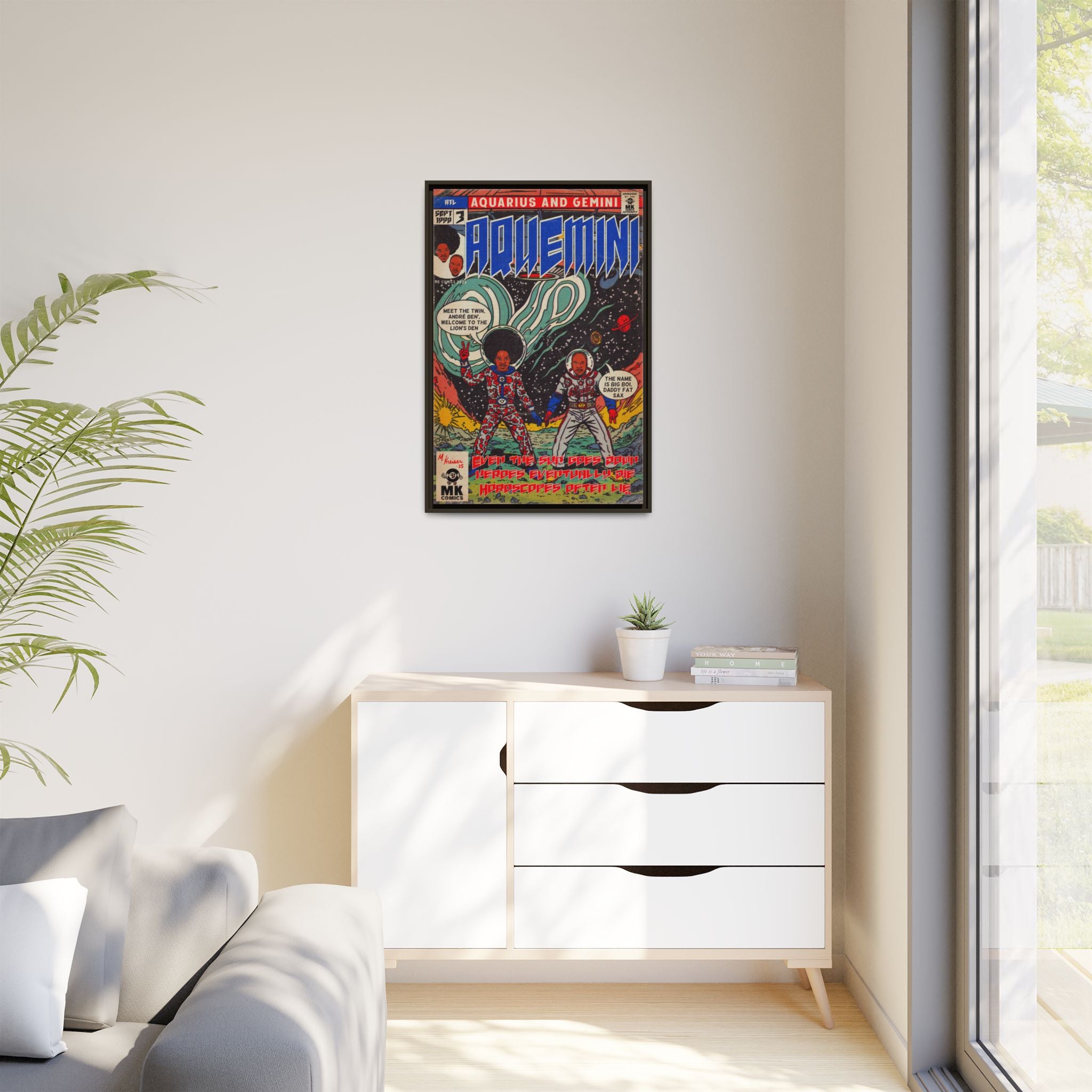 Aquemini - Comic Book Art - Matte Canvas, Framed (Multi-color)