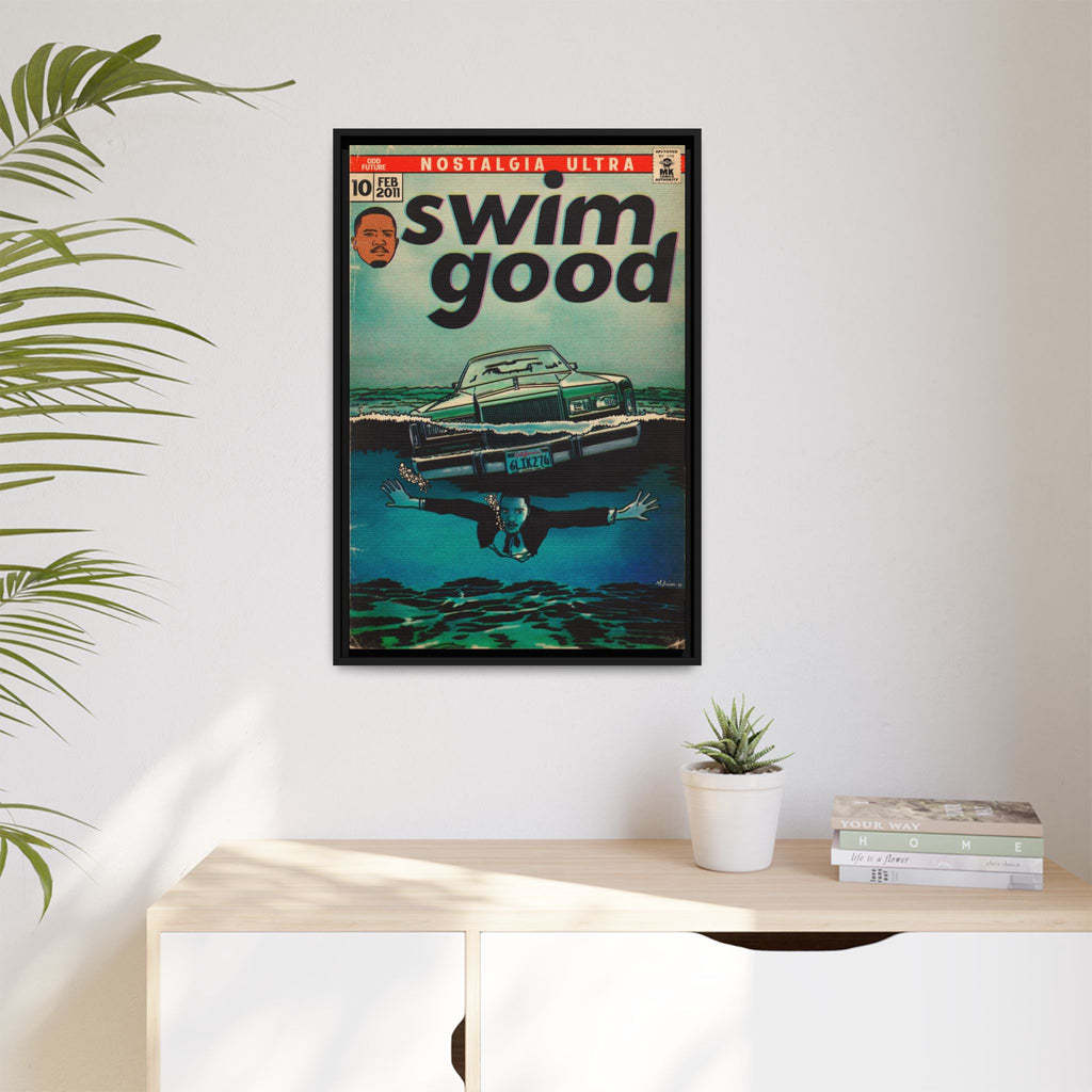 Swim Good - Matte Canvas, Framed (Multi-color)