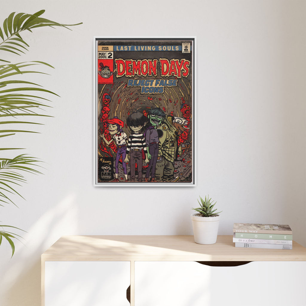Demon Days - Matte Canvas, Framed (Multi-color)