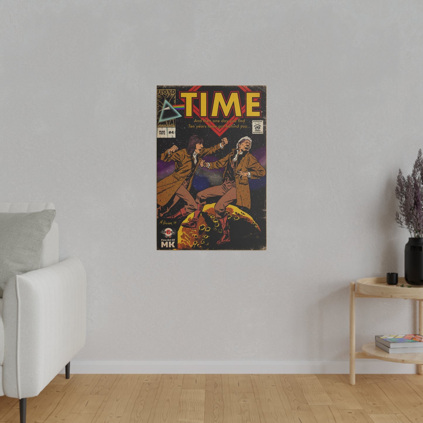 Pink Floyd- Time - Matte Canvas, Stretched, 0.75"
