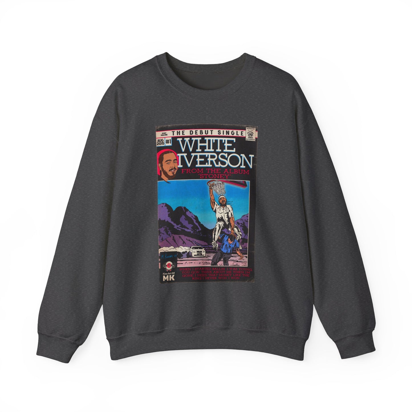 Post Malone - White Iverson -  Unisex Heavy Blend™ Crewneck Sweatshirt