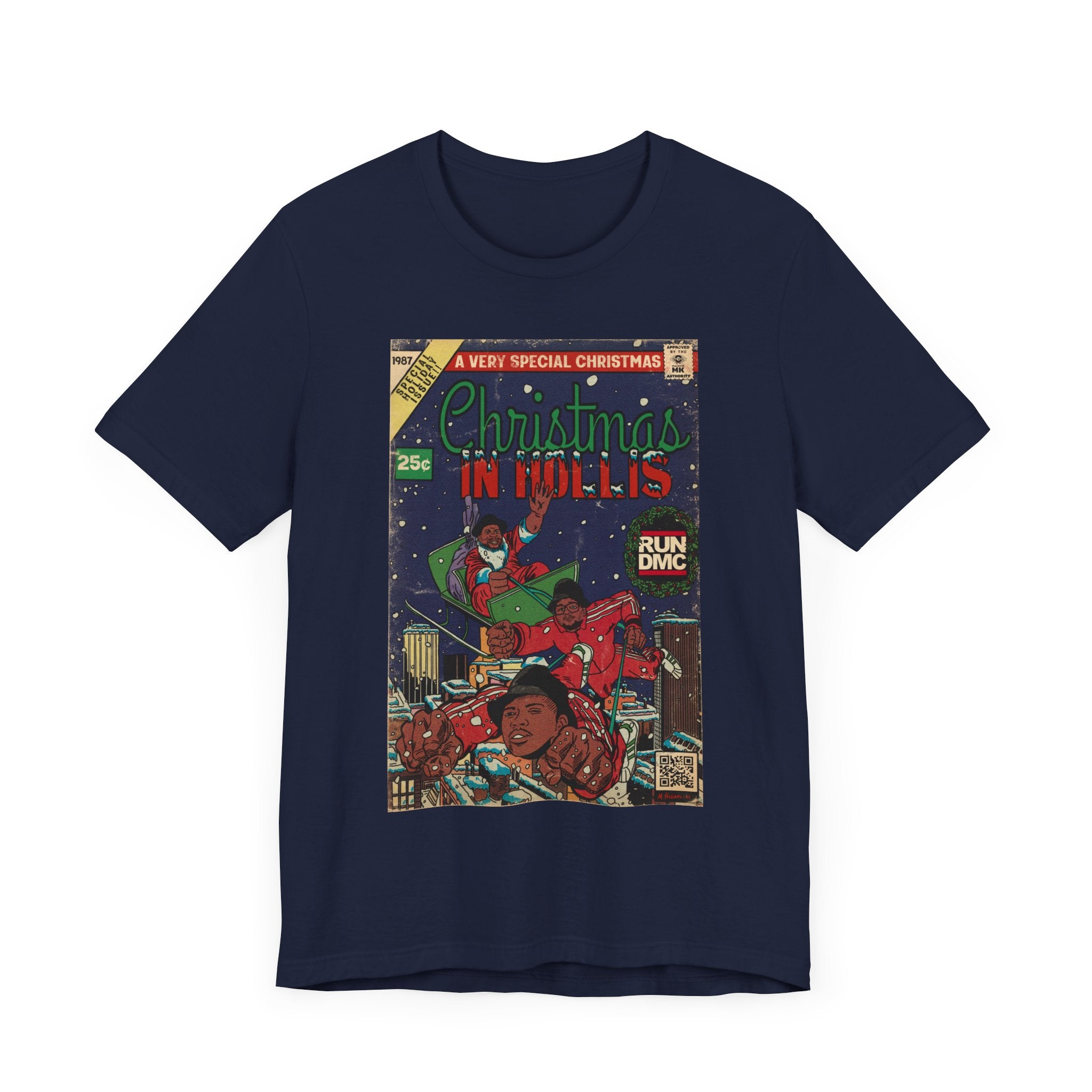 Christmas In Hollis - Hip Hop Comic Art - Unisex Jersey Short Sleeve Tee
