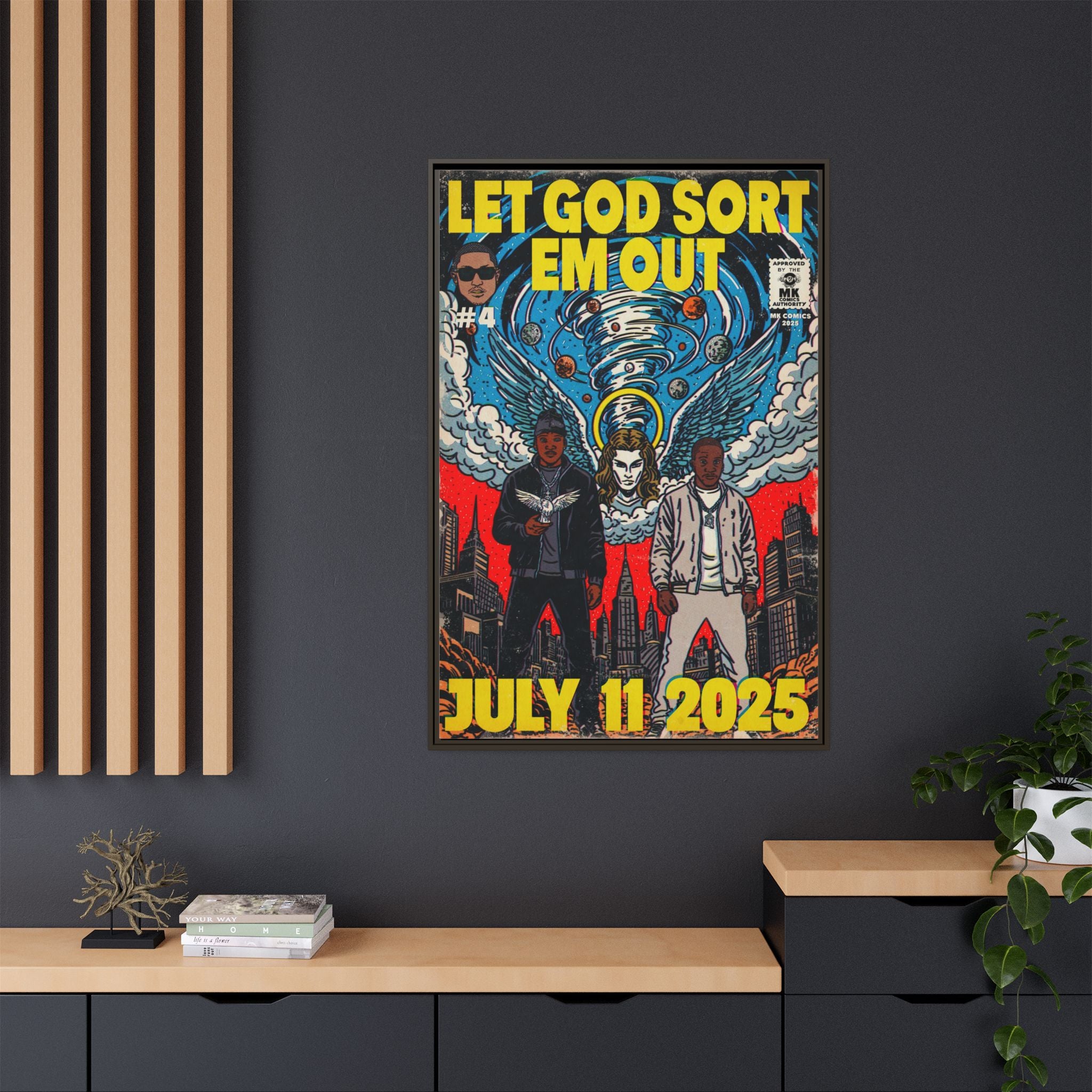 Let God Sort Em Out - Matte Canvas, Framed (Multi-color)