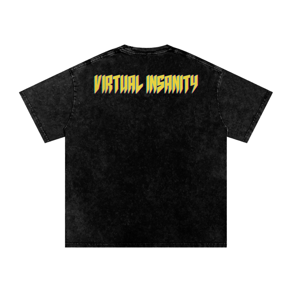 Virtual Insanity - Snow Washed Oversized Cotton T-Shirt